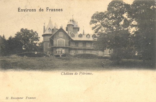 BÉCLERS - Château de Pétrieux - Édit. H. Rasseneur Frasnes - Oblitération 22 3 1904 - Coordonnées GPS • Nord : 50 37 59 • Est : 3 33 18