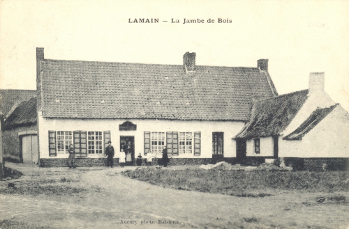 LAMAIN - ferme de le Jambe de bois - oblitération 17 9 1909 - GPS • Nord : 50 35 59 • Est : 3 16 33