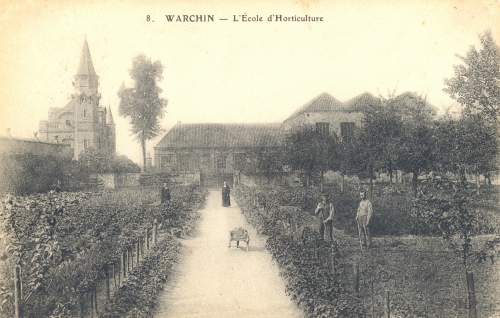 WARCHIN - école d'Horticulture - oblitération 2 1 1911 - Coordonnées GPS • Nord : 50 36 44 • Est : 3 25 13