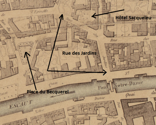 plan de Tournai datant de 1838 : Plan géométrique de Tournai par U. Picquet